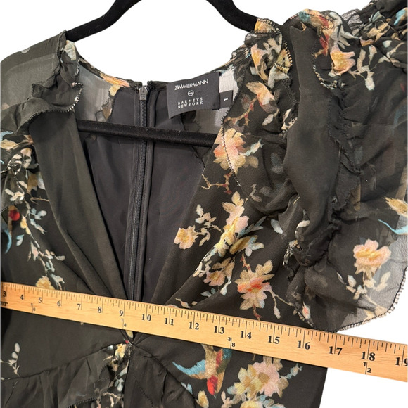 Zimmermann 1/ US 6/AU 10 Maples SILK Feathery Wide Leg Jumpsuit Maxi Dress Black - Picture 13 of 16